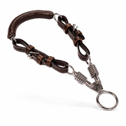Brown Charro Bosal De Tijeras Leather Training Bosal - M - Royal Saddles - Charro Bozal