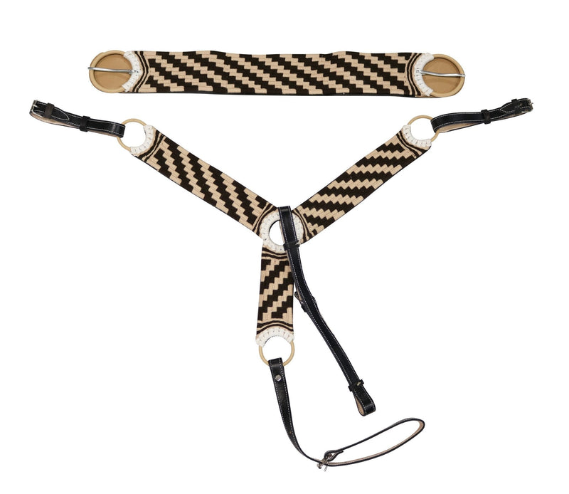 Brown Charro Pechera / 35" Cincho (SET) Breastcollar/Cinch - M - Royal Saddles - Charro Breastcollar/Pechera