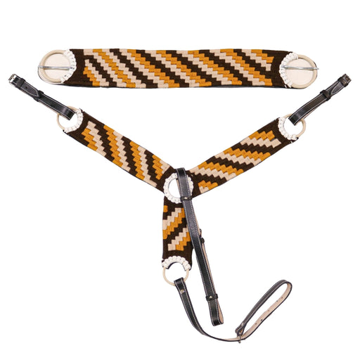 Brown Horse 34.5" Cincho Cafe Charro Saddle Pechera Set - M - Royal Saddles - Charro Breastcollar/Pechera