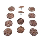 Brown Juego De Chapetones Cafe Monturas Charras - M - Royal Saddles - Charro Saddle Parts