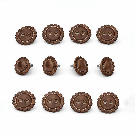 Brown Juego De Chapetones Cafe Monturas Charras - M - Royal Saddles - Charro Saddle Parts