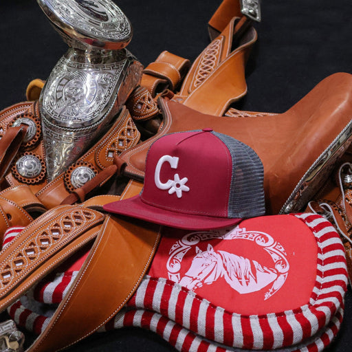 Burgundy Charros Orig. Trucker Cap - M - Royal Saddles - Charros Original Hats