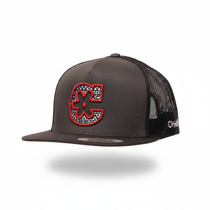 "C" Charcoal Charros Original Snapback - M - Royal Saddles - Charros Original Hats