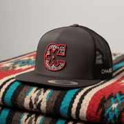 "C" Charcoal Charros Original Snapback - M - Royal Saddles - Charros Original Hats