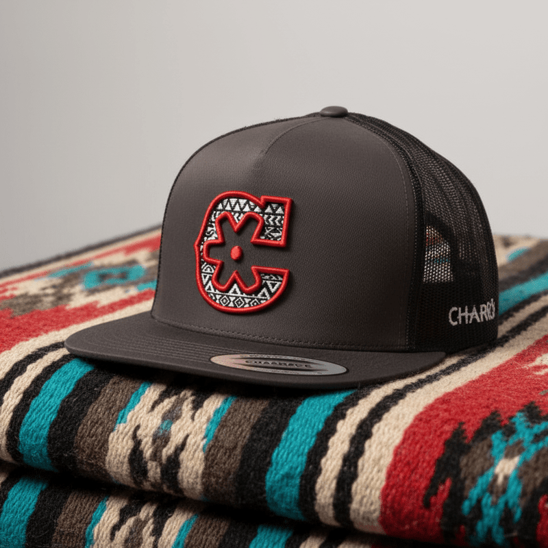 "C" Charcoal Charros Original Snapback - M - Royal Saddles - Charros Original Hats