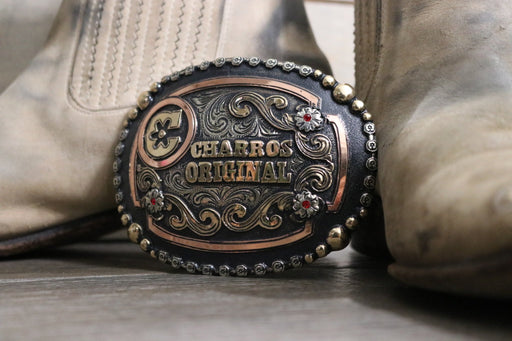 "C" Logo Hebilla Fina Gris Charros Original - M - Royal Saddles - Belts/Buckles