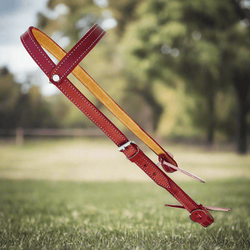 Cabezada Maroon Charra Vino Horse Headstall Simple - M - Royal Saddles - Charro Headstalls/Cabezada