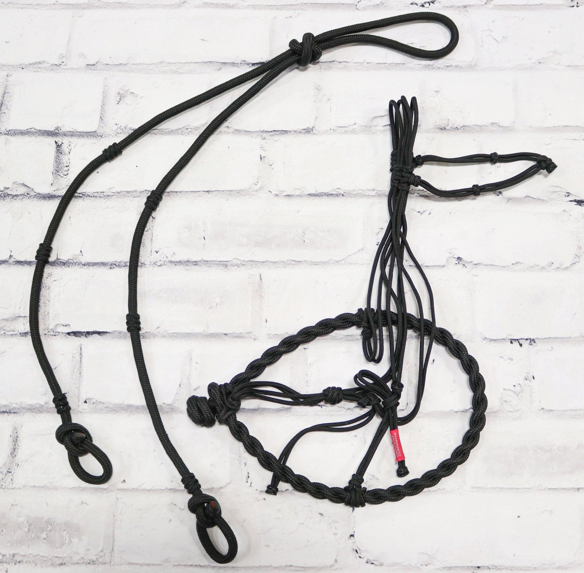 Cabresto Charro Black Set Bosalillo Horse Reins Set - M - Royal Saddles - Charro Bozal