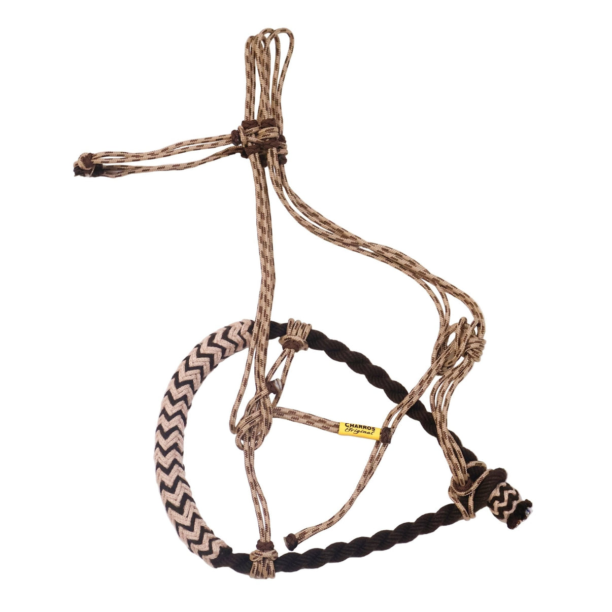 Cafe Bosal Charro Trenzado Horse Cotton Braided Bosal - M - Royal Saddles - Charro Bozal