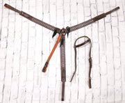 Cafe Charro Pechera Cabezada Resacada Charreria - M - Royal Saddles - Charro Breastcollar/Pechera