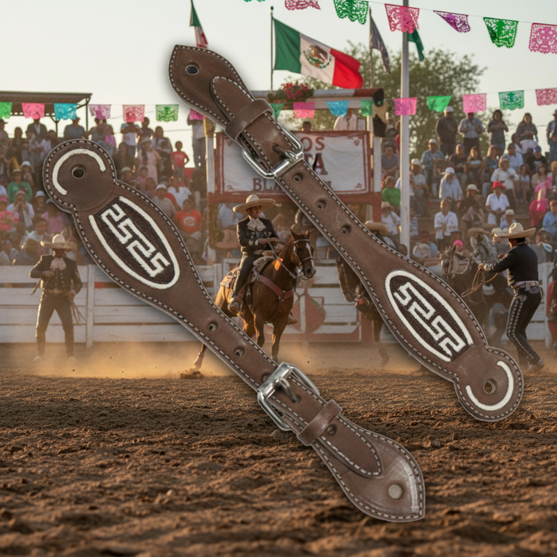 Cafe Correones Espuelas Piteados Charro Spur Straps