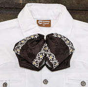 Cafe Mono Mexican Charro Flor Camisa Charra - M - Royal Saddles - Monos Charros