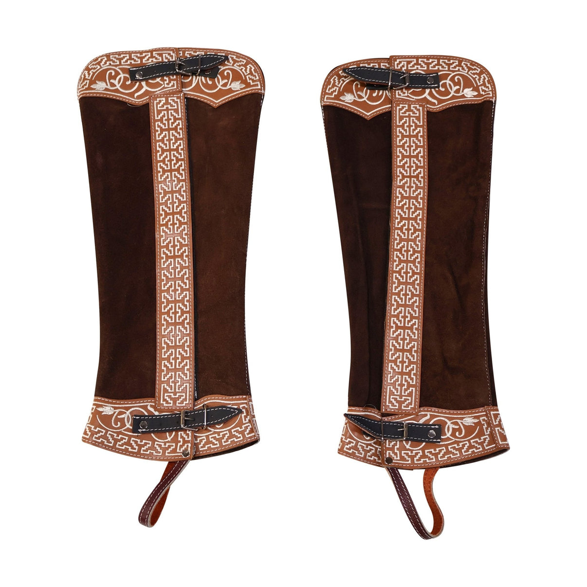 Cafe Polainas Gamuza Riding Charro Chaps - M - Royal Saddles - Charro Polainas/Chaps