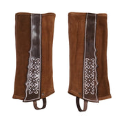 Cafe Polainas (L) Pintadas Gamuza Charro Suede Chaps - M - Royal Saddles - Charro Polainas/Chaps