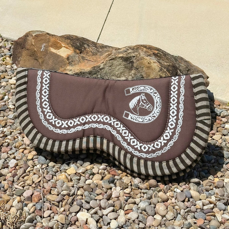 Carona Charra Brown Cola De Pato Horse Pad - M - Royal Saddles - Charro Pads/Caronas