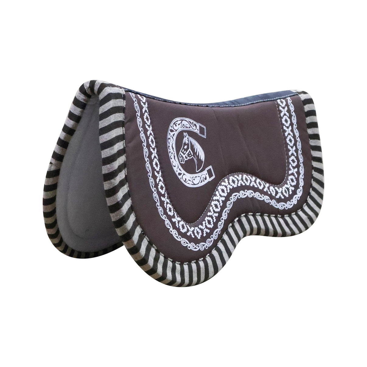 Carona Charra Brown Cola De Pato Horse Pad - M - Royal Saddles - Charro Pads/Caronas