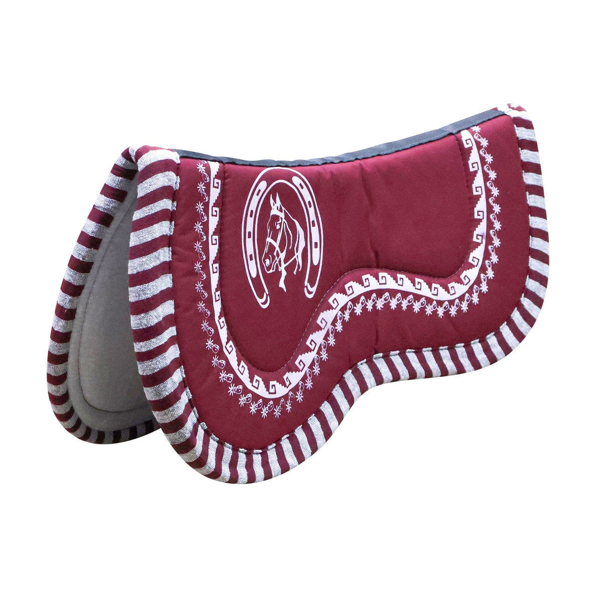 Carona Charra Cola de Pato Vino Horse Saddle Pad - M - Royal Saddles - Charro Pads/Caronas