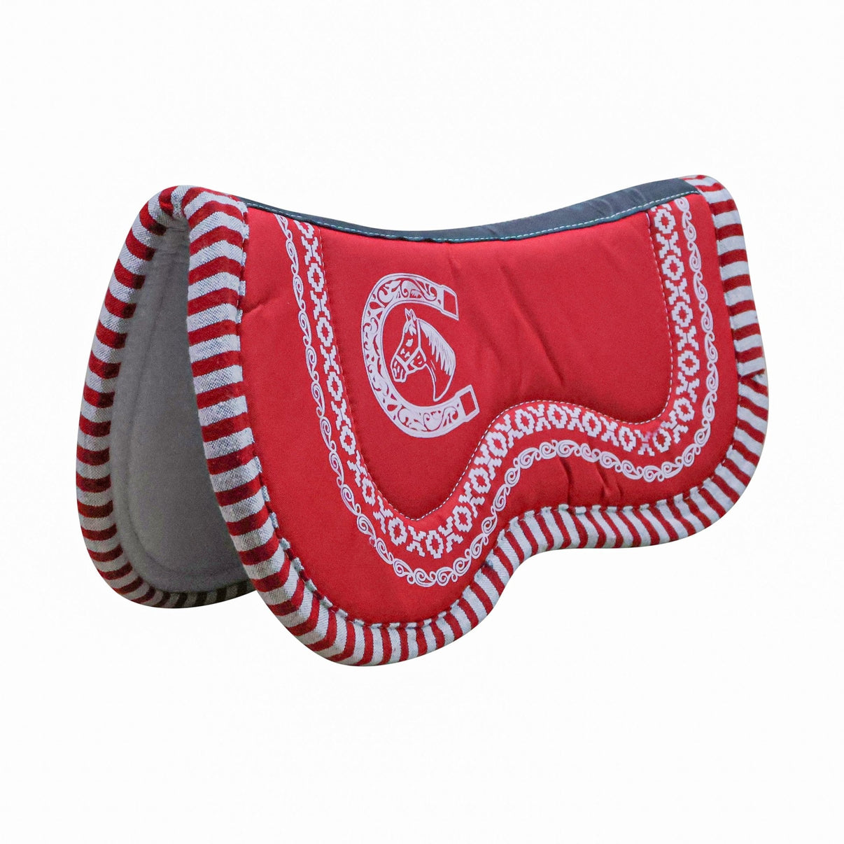 Carona Cola de Pato Rojo Horse Shaped Pad - M - Royal Saddles - Charro Pads/Caronas