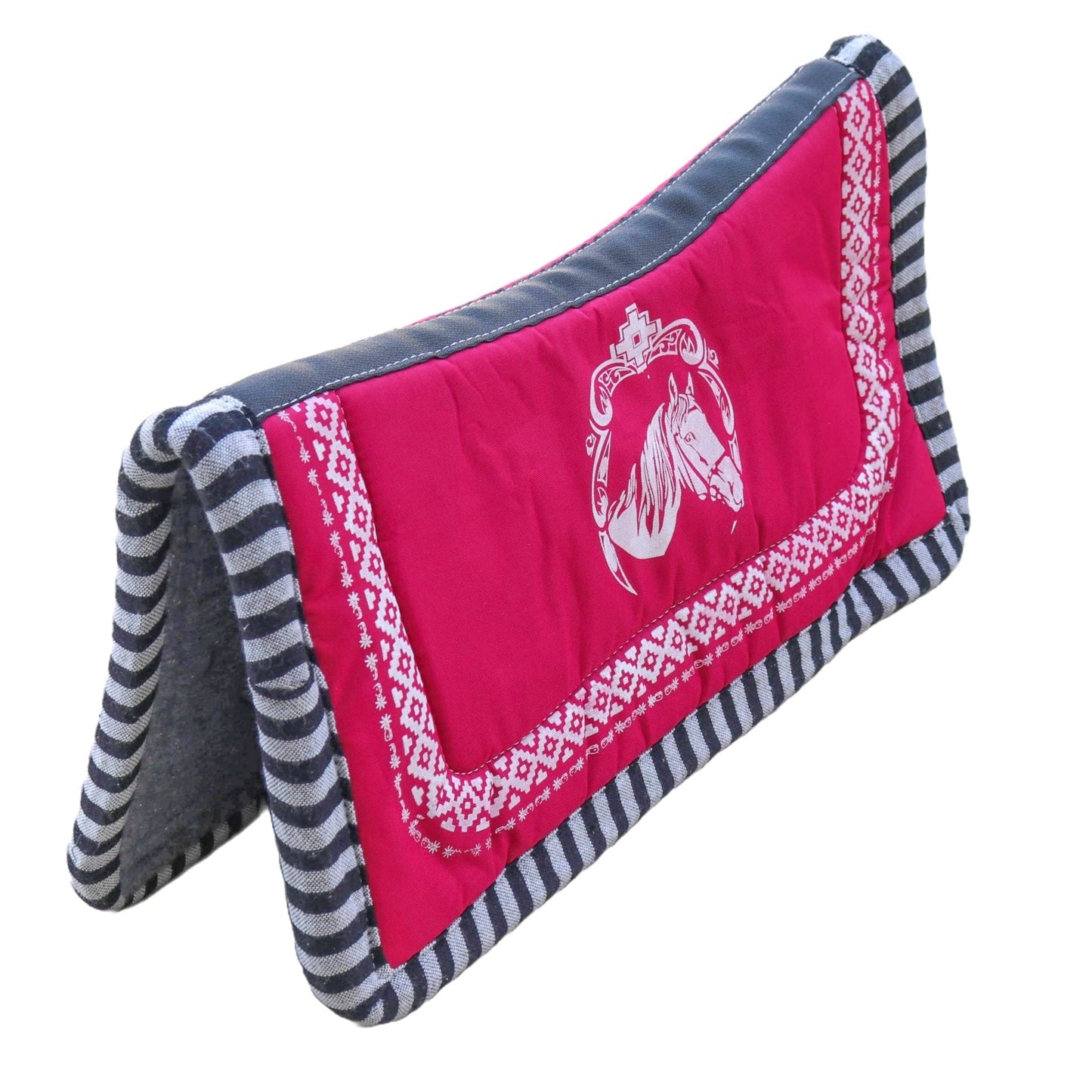 Carona Pink Magenta Charra Algodon Cotton Saddle Pad - M - Royal Saddles - Charro Pads/Caronas