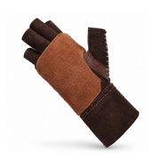 Charra Cafe Large Manganas Charro Lienzo Leather Glove - M - Royal Saddles - Ropes/Sogas