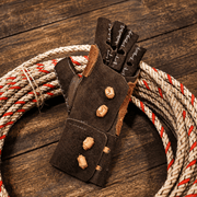 Charra Cafe X-Large Manganas Charro Lienzo Leather Glove - M-Royal Saddles - Ropes/Sogas
