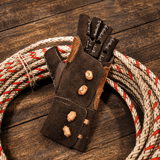 Charra Cafe X-Large Manganas Charro Lienzo Leather Glove - M-Royal Saddles - Ropes/Sogas