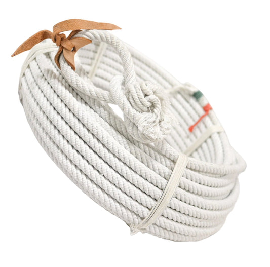 Charro 95 ft (30MTS) White Cotton Rope Soga Hondilla - M - Royal Saddles - Ropes/Sogas