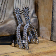 Charro Acero Fina Spurs Espuelas Coleadero Lienzo - M - Royal Saddles - Charro Spurs/Espuelas