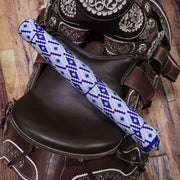 Charro Azul Fino Diseno Sarape Horse Saddle - M - Royal Saddles - Sarapes