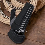 Charro Black Glove Large Manilla Charra Para Piales Gamuza - M-Royal Saddles - Ropes/Sogas