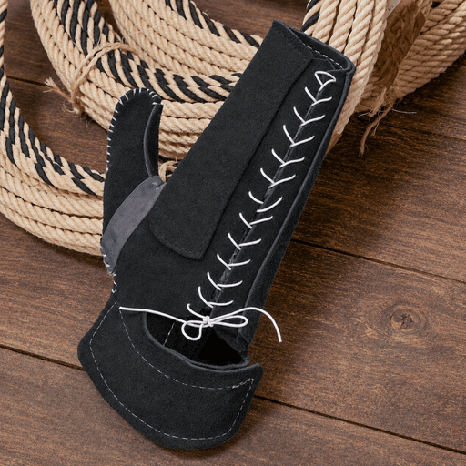 Charro Black Glove Large Manilla Charra Para Piales Gamuza - M-Royal Saddles - Ropes/Sogas