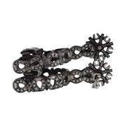 Charro Black Horseshoe Spurs Pavon Espuelas Charras - M - Royal Saddles - 