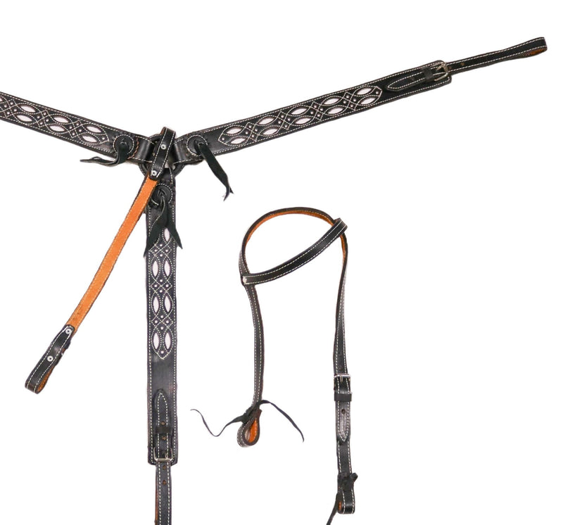 Charro Black Pecho Pretal Cabezada Resacada - M - Royal Saddles - Charro Breastcollar/Pechera
