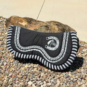 Charro Black Saddle Pad Carona Cola de Pato Negra - M - Royal Saddles - Charro Pads/Caronas