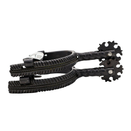 Charro Black Spurs Espuelas Coleadero Lienzo - M - Royal Saddles - Charro Spurs/Espuelas