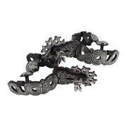 Charro Black Vibora Snake Spurs Pavon Espuelas Charras - M - Royal Saddles - 