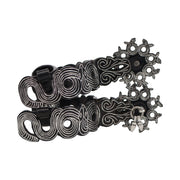 Charro Black Vibora Snake Spurs Pavon Espuelas Charras - M - Royal Saddles - 
