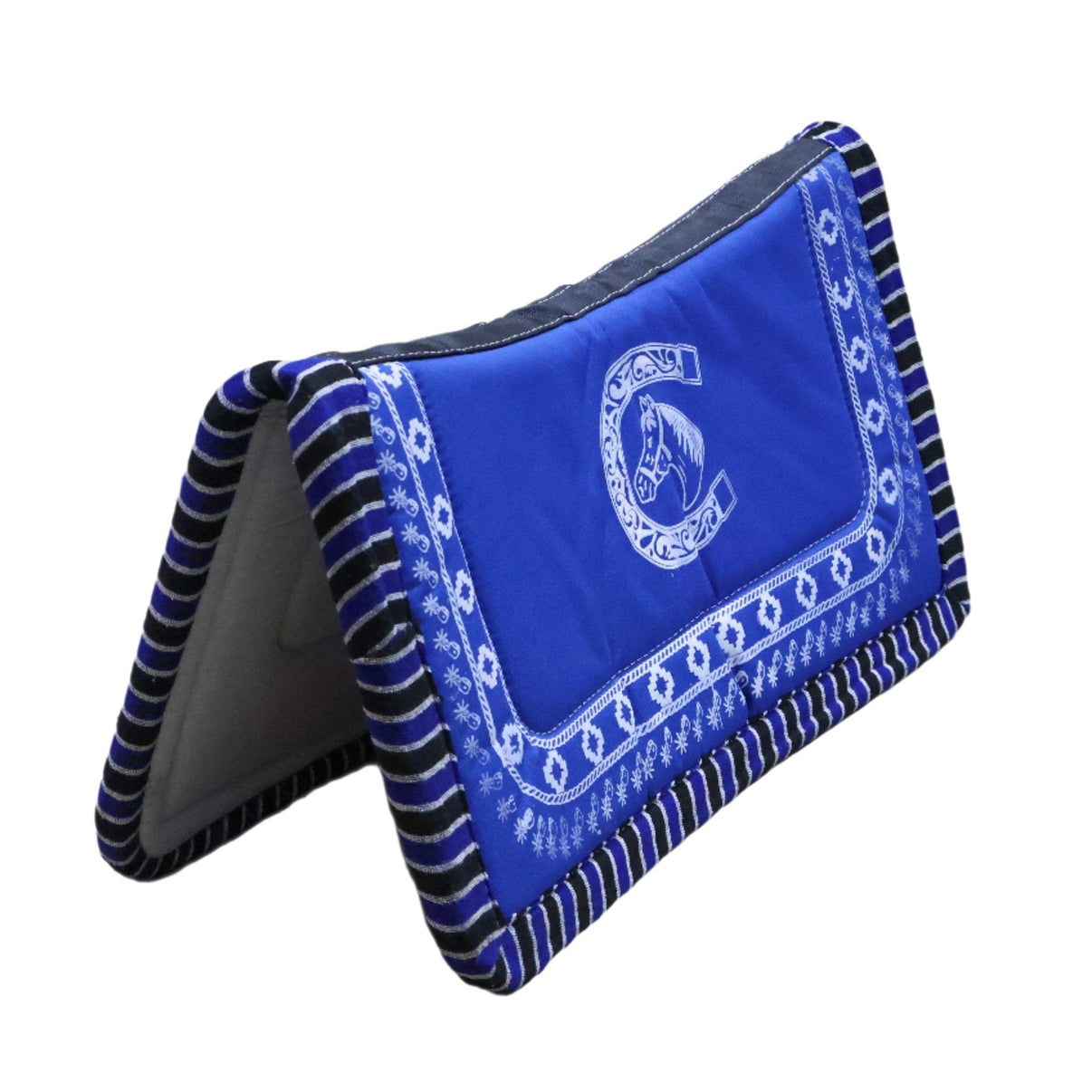 Charro Blue Saddle Pad Carona Horse - M - Royal Saddles - Charro Pads/Caronas