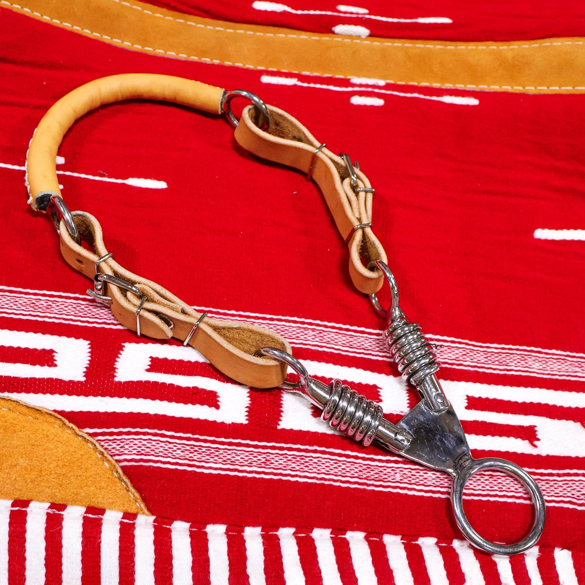 Charro Miel Bosal De Tijera Metal/Vaqueta Leather Bosal — Charros Original