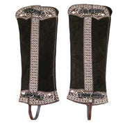 Charro Brown Polainas Cafe Chaps Gamuza Largas - M - Royal Saddles - Charro Polainas/Chaps
