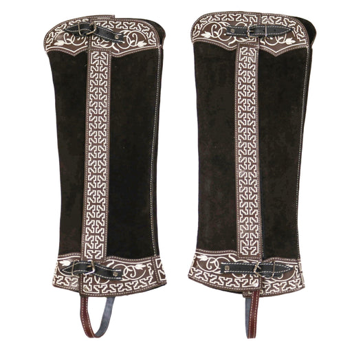 Charro Brown Polainas Cafe Chaps Gamuza Largas - M - Royal Saddles - Charro Polainas/Chaps