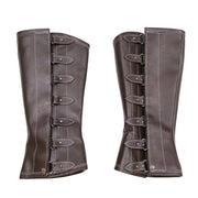 Charro Brown Polainas Espanolas Para Montar Leather Half Chaps - M - Royal Saddles - Charro Polainas/Chaps