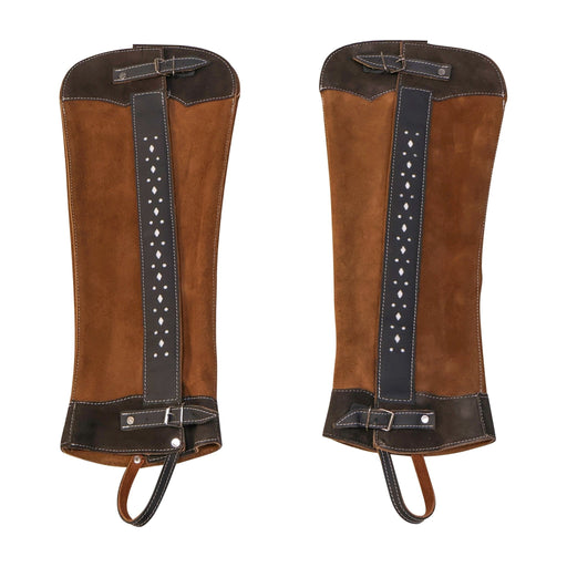 Charro Cafe Polainas Gamuza Largas Diseno - M - Royal Saddles - Charro Polainas/Chaps