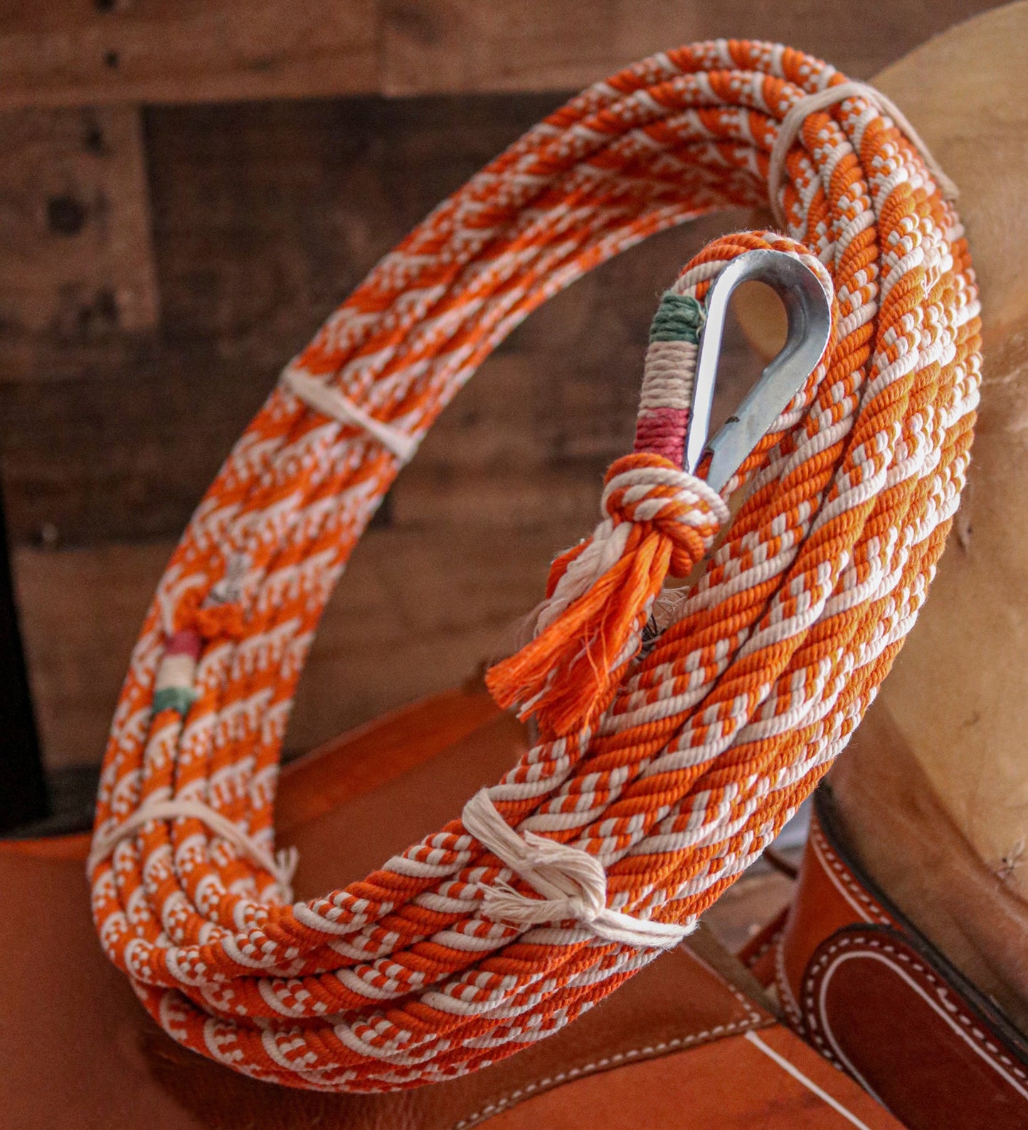 Charro Cotton Rope Lasso 65 Ft Metal Burner Soga Adulto Hondilla Metal - M - Royal Saddles - Ropes/Sogas