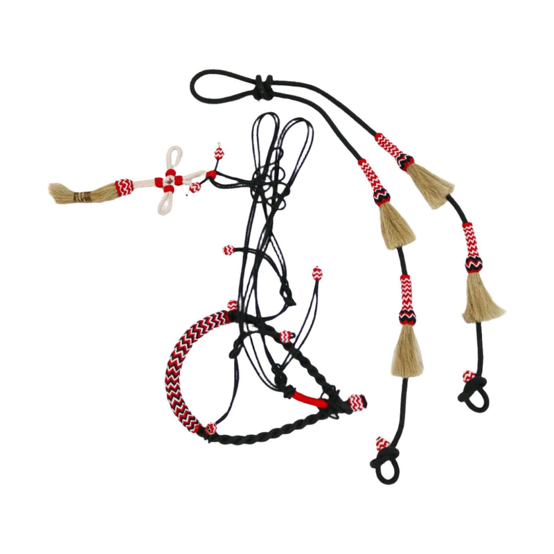 Charro Cross Cabresto Riendas Black Charro Headstall Bosal - M - Royal Saddles - Charro Bozal