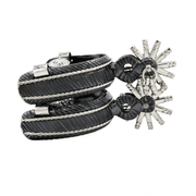 Charro Espuelas Black Charcoal Doble Torsal Spurs - M - Royal Saddles - Charro Spurs/Espuelas