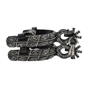 Charro Espuelas Finas Negras Pavonadas Spurs - M - Royal Saddles - Charro Spurs/Espuelas