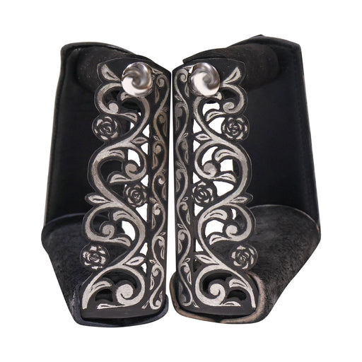 Charro Estribos Acero Calados Black Stirrups Rose - M - Royal Saddles - Charro Saddle Parts