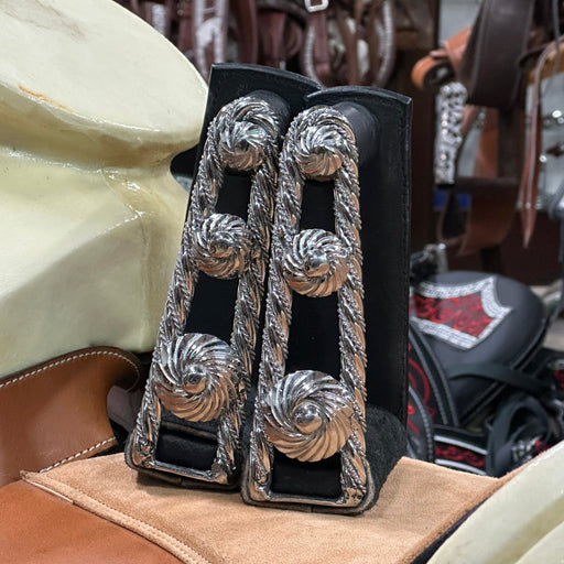 Charro Estribos Saddle Stirrups Torcidos Acero - M - Royal Saddles - Charro Saddle Parts