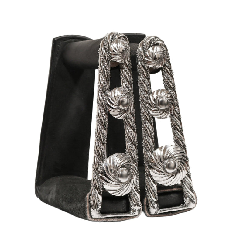 Charro Estribos Saddle Stirrups Torcidos Acero - M - Royal Saddles - Charro Saddle Parts